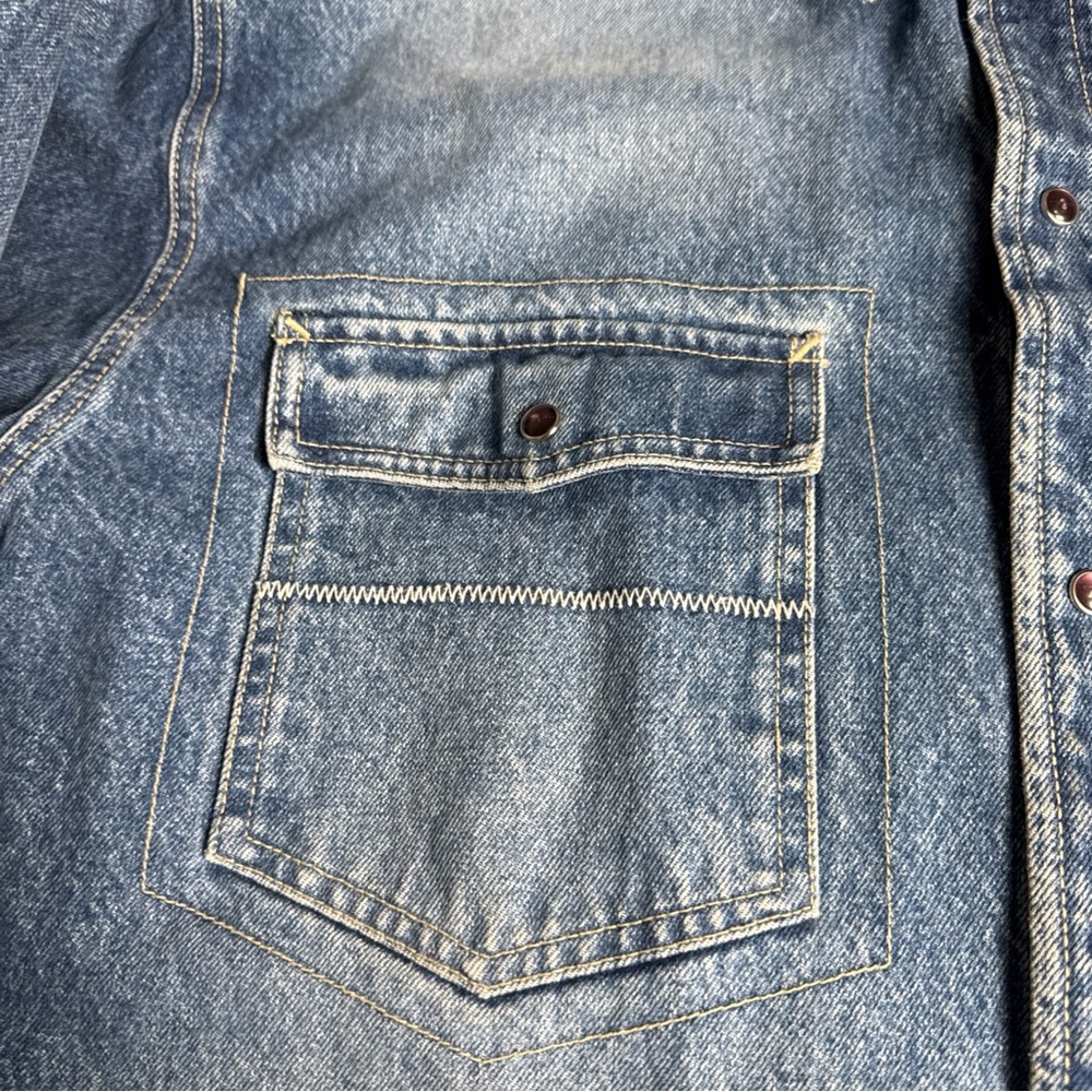 VTG Sean John Jacket Men Blue Denim Pearl Snap Button Pockets Cowboy. - Picture 7 of 14